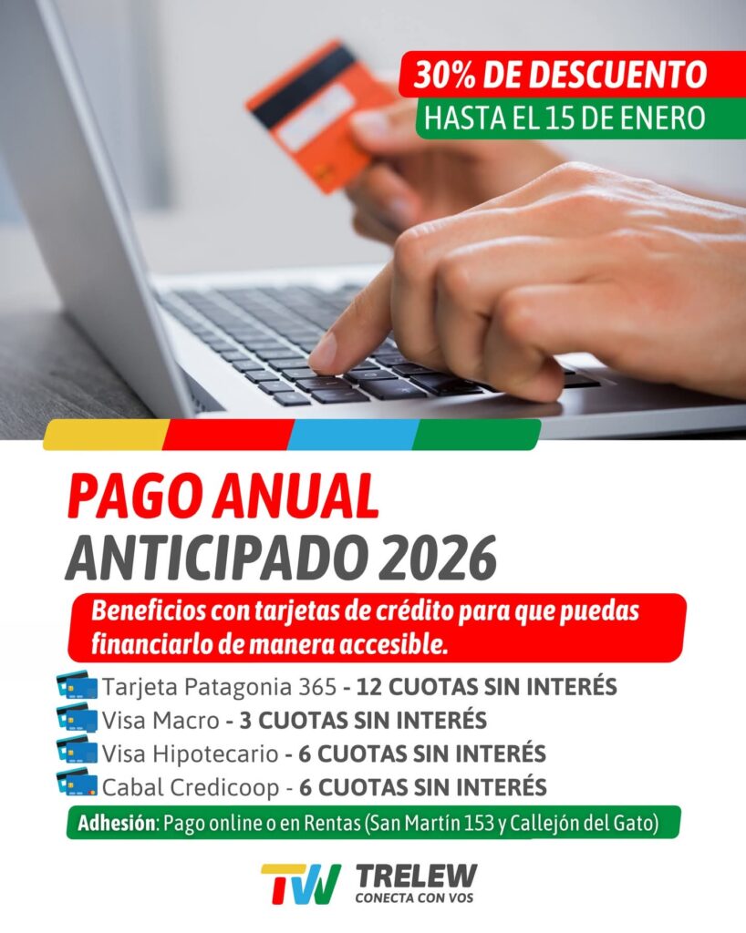 Hasta el 15 de enero, continúa vigente el descuento del 30% por pago anticipado de impuestos 2026