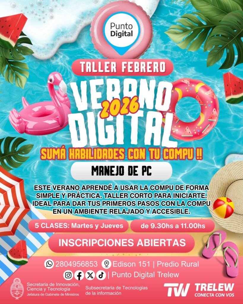 Verano Digital 2026: Taller de Manejo de PC en el Punto Digital