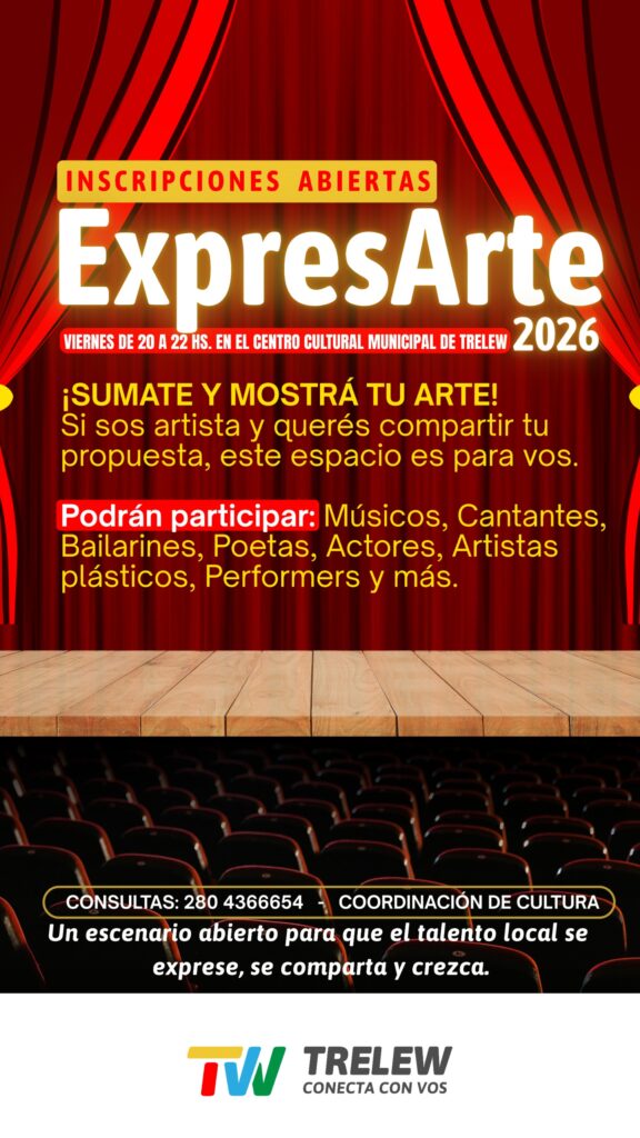 Trelew convoca a artistas locales para el ciclo Expresarte 2026
