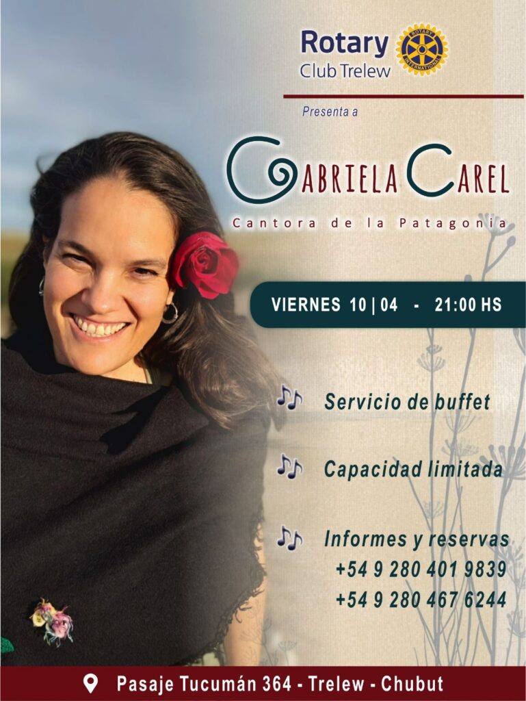 Gabriela Carel se presenta en vivo en Trelew en una noche con música del sur