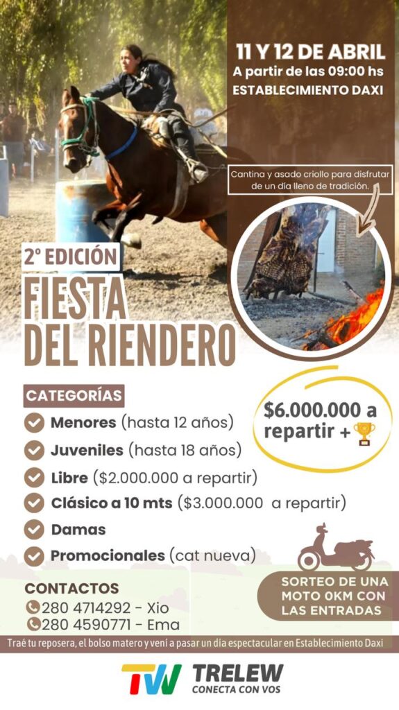 Se viene la 2° Fiesta del Riendero en Trelew