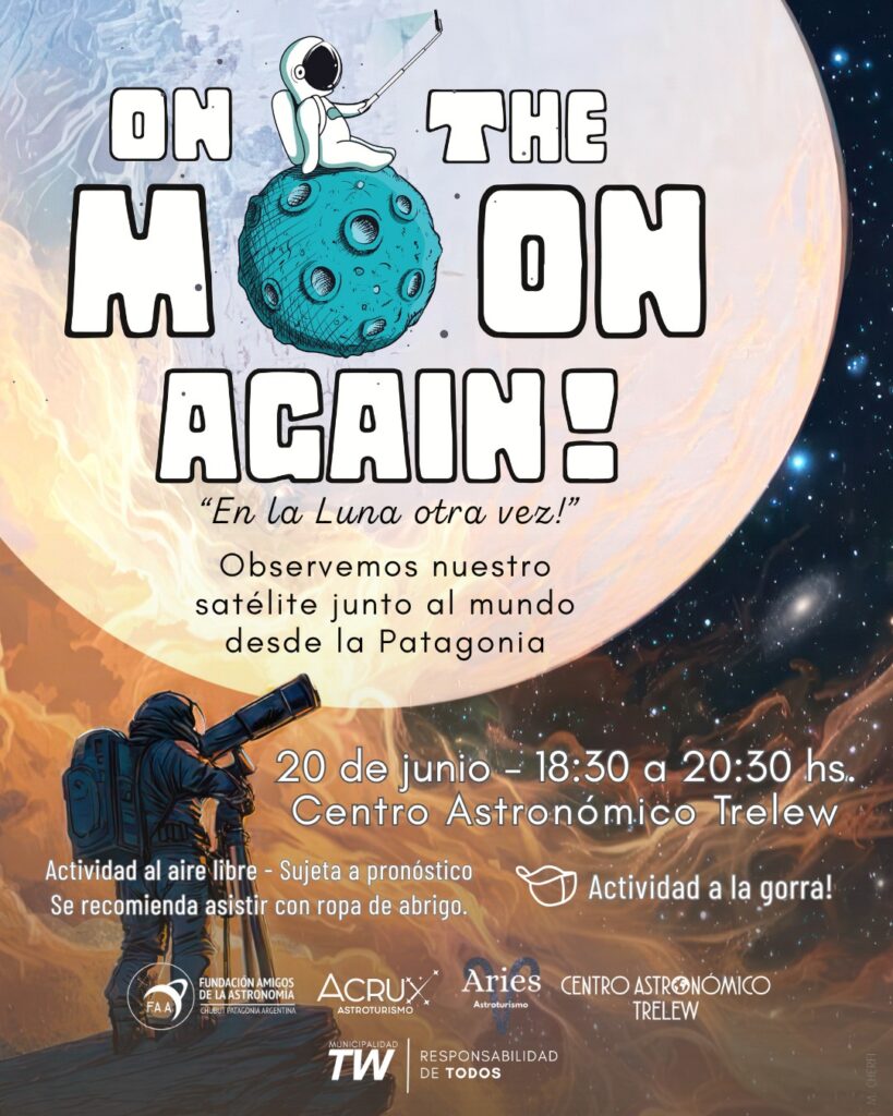 Trelew se suma al evento internacional “On The Moon Again” para observar la Luna