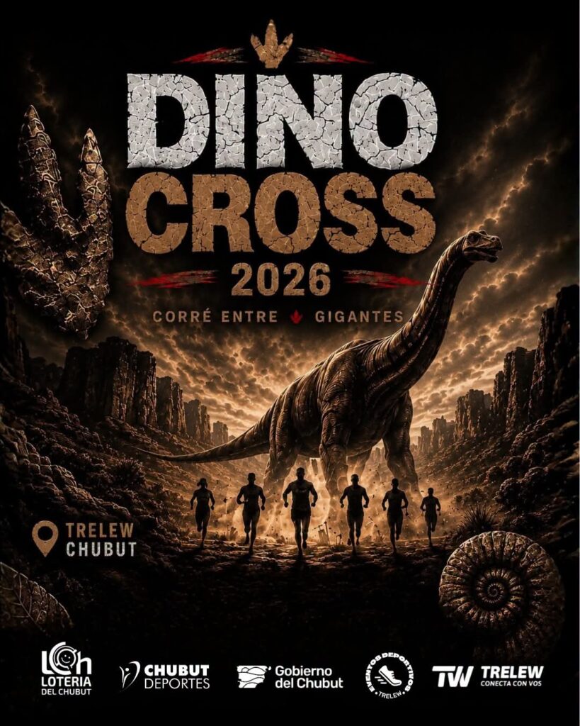 Corré la Dino Cross 2026: 29/7 con circuito jurásico en la réplica del Patagotitan