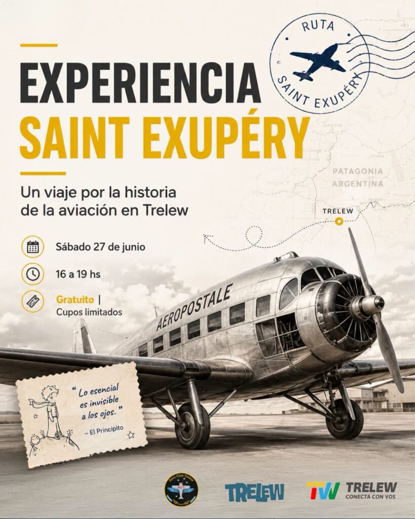 Recorré Trelew en los pasos de Saint Exupéry: el Municipio abrirá inscripciones para una experiencia única