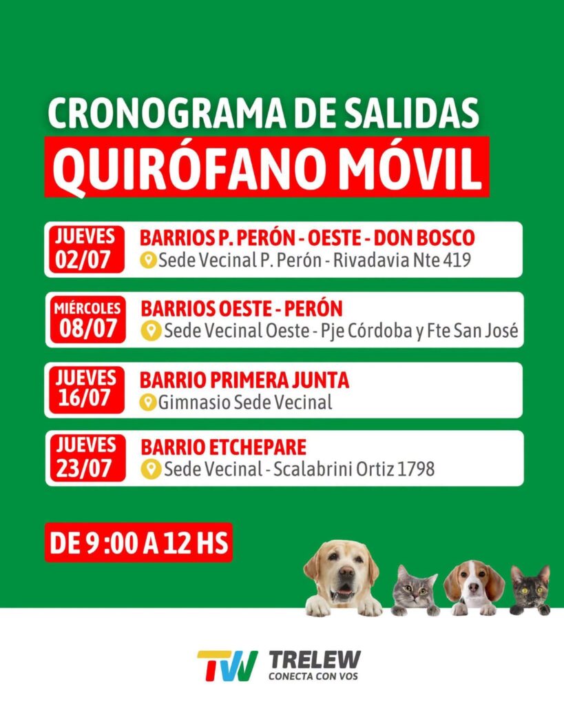 El Municipio de Trelew pone en marcha la segunda etapa de la Campaña de Castración en los barrios