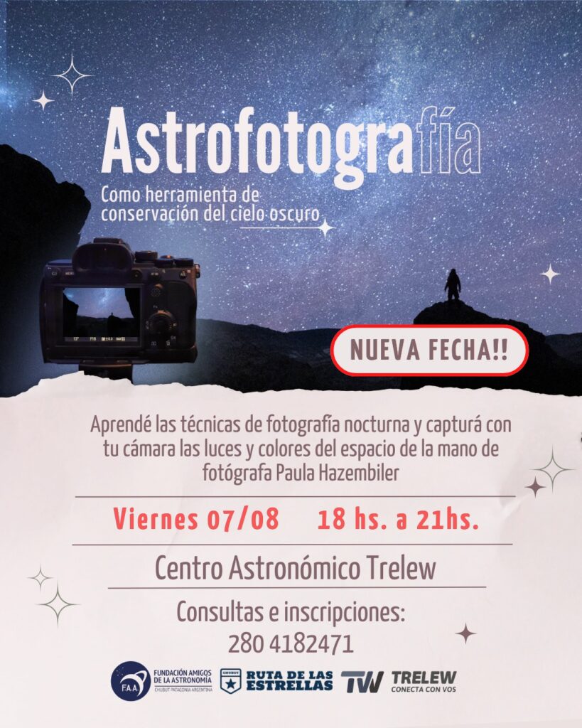 Astrofotografía en Trelew: capacitación y práctica nocturna en el Patagotitan