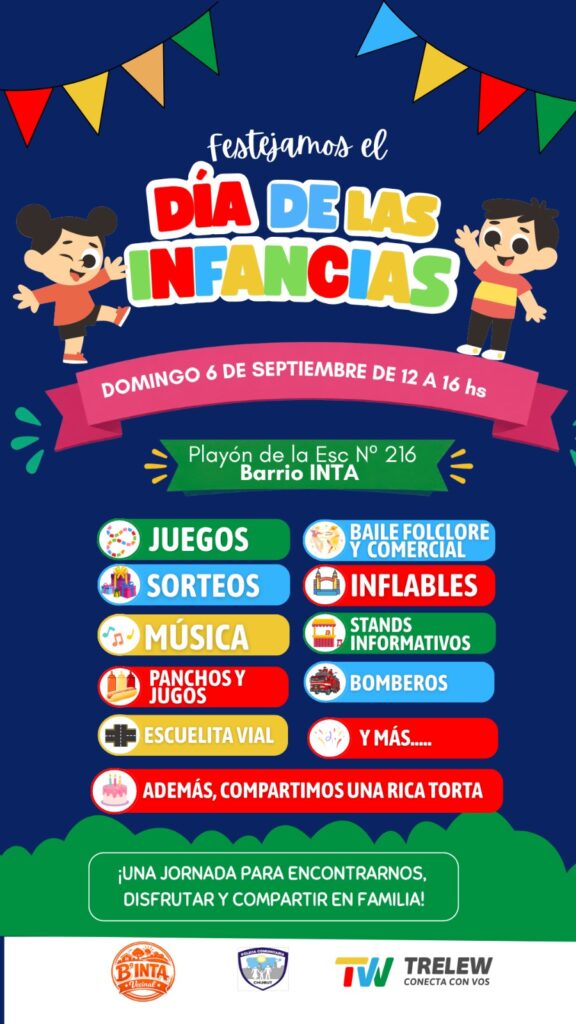 La Municipalidad de Trelew, junto a la Policía Comunitaria, acompaña los festejos por el Día de las Infancias en el barrio INTA