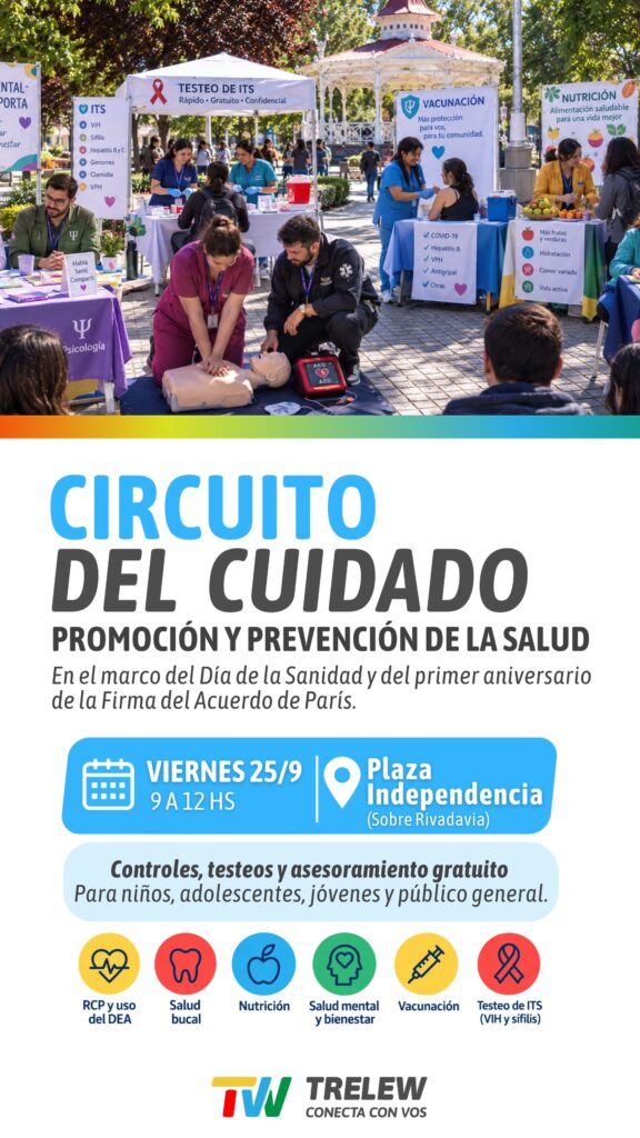 Trelew conmemora el Día de la Sanidad con una jornada abierta en la Plaza Independencia